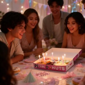 birthday celebration with donuts